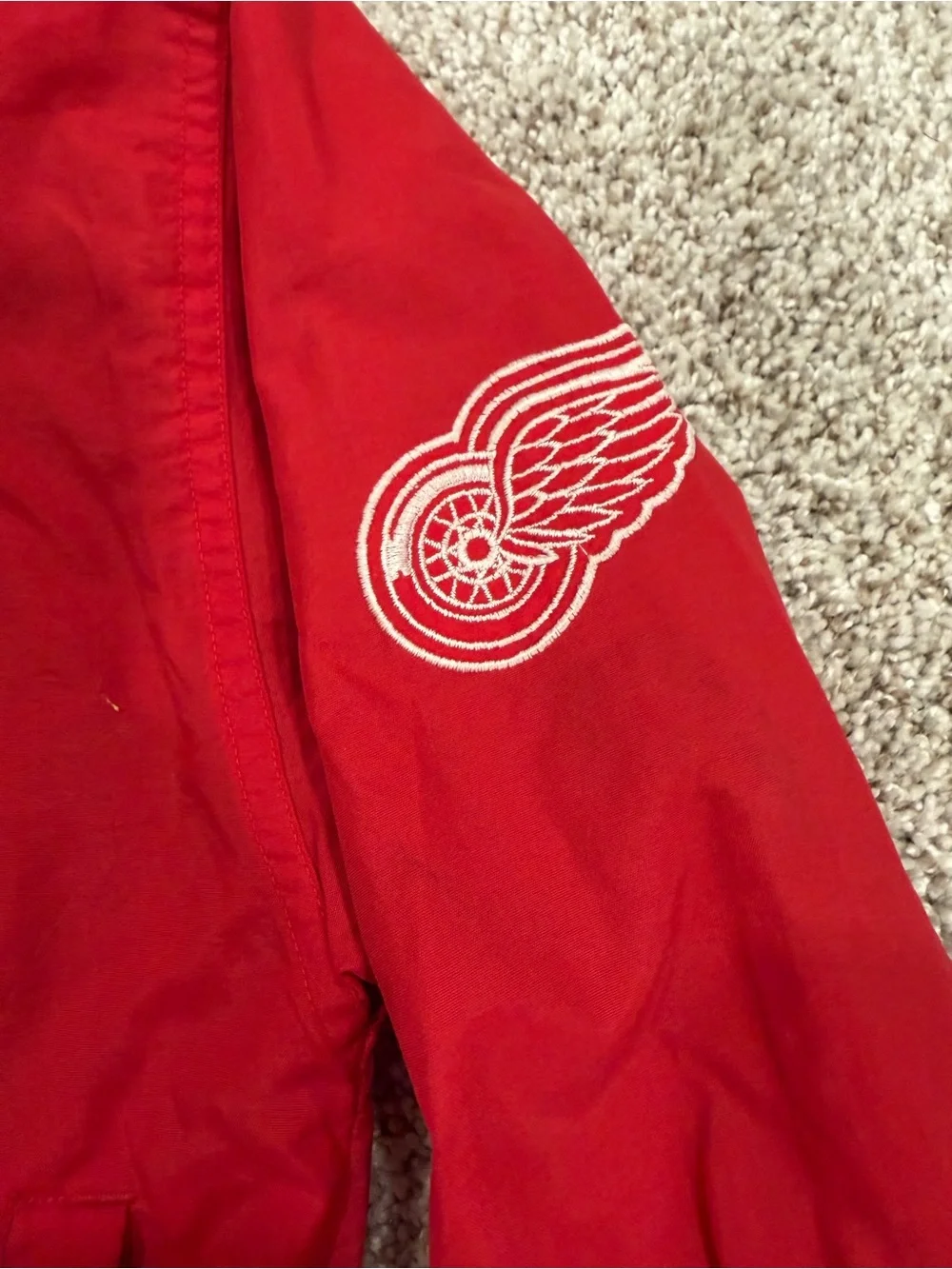 VINTAGE NHL DETROIT RED WINGS Embroidered Youth Windbreaker Jacket